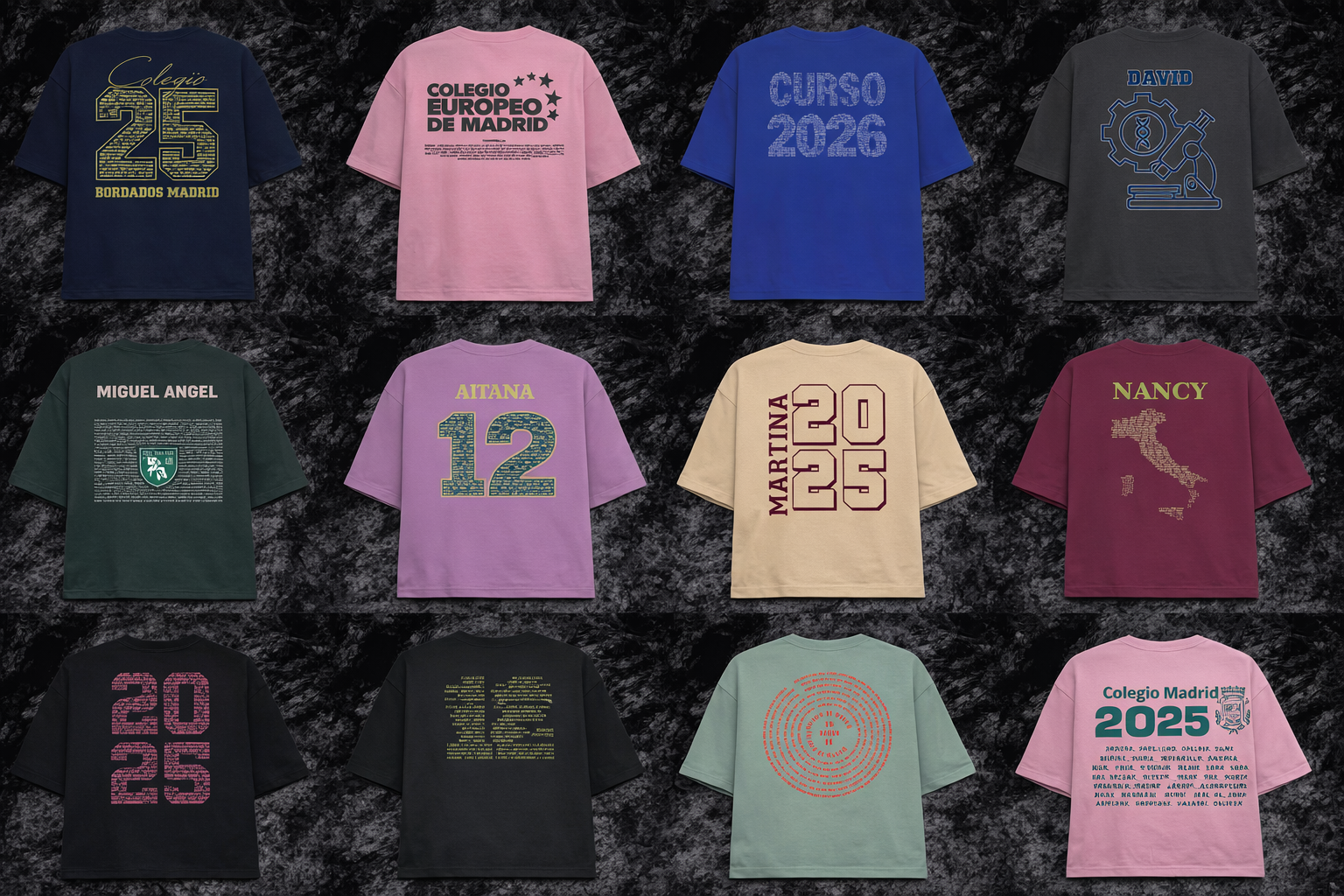 Para las noches frescas de fiesta, personalizamos camisetas con el logo de tu agrupación en serigrafía o bordado.